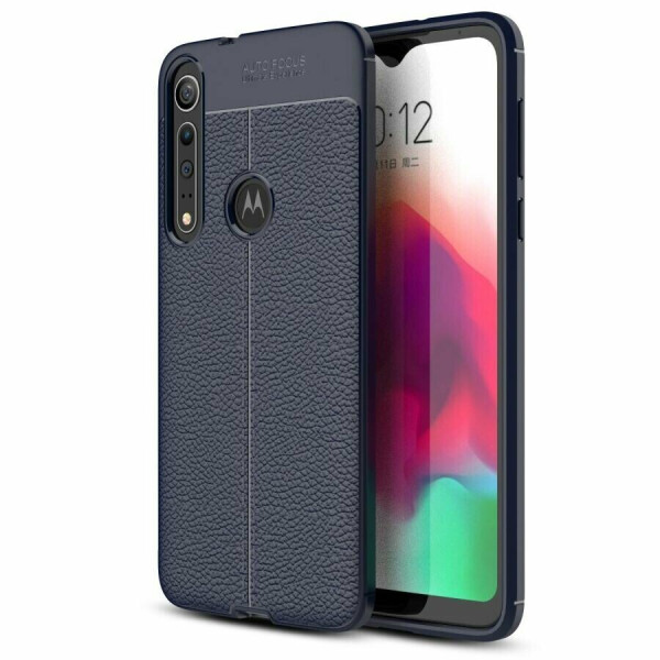 

Защитный чехол Deexe Leather Cover для Motorola Moto G8 Play - Dark Blue