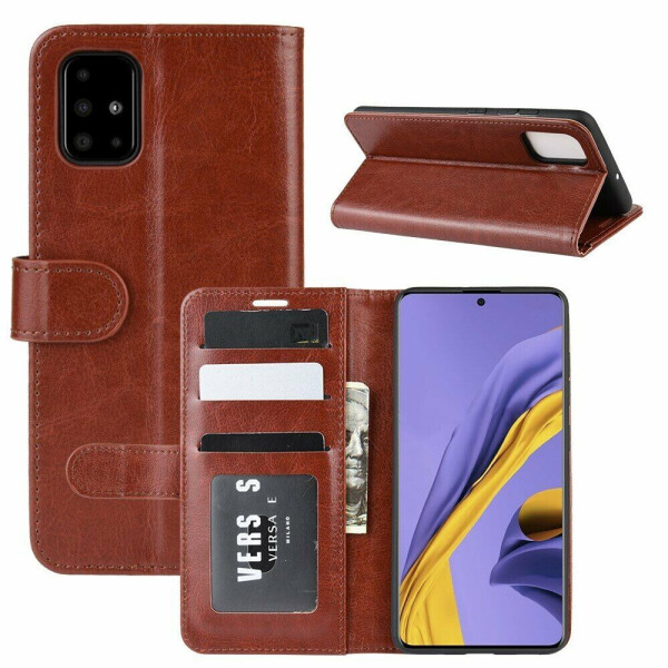 

Чехол-книжка Deexe Wallet Style для Samsung Galaxy A51 - Brown