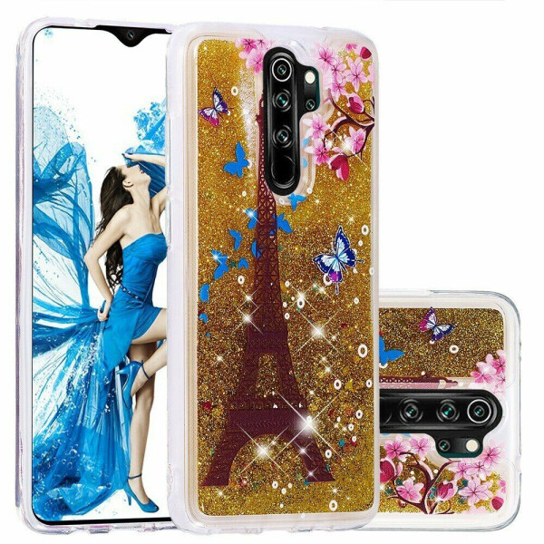 

Силиконовая (TPU) накладка Deexe Fashion Glitter для Xiaomi Redmi Note 8 Pro - Gold/Eiffel Towel