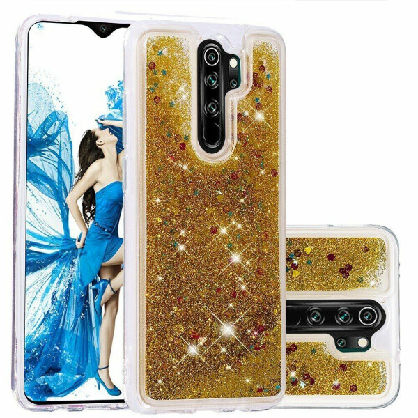 

Силиконовый (TPU) чехол Deexe Liquid Glitter для Xiaomi Redmi Note 8 Pro - Gold