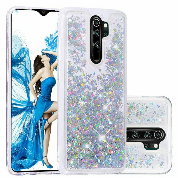 

Силиконовый (TPU) чехол Deexe Liquid Glitter для Xiaomi Redmi Note 8 Pro - Silver