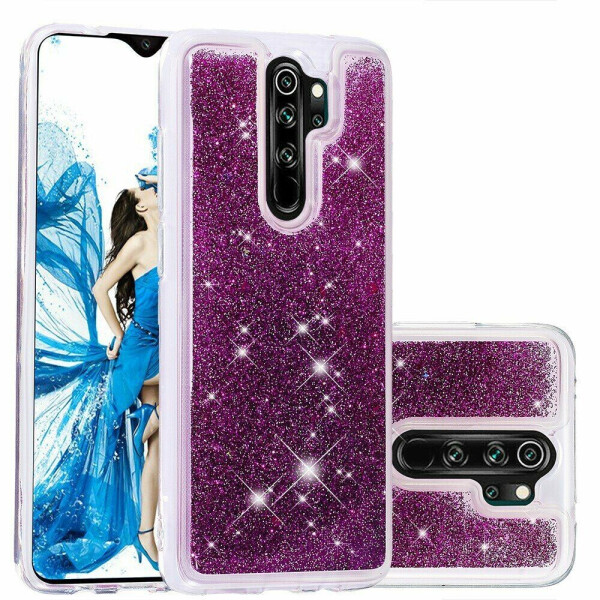 

Силиконовый (TPU) чехол Deexe Liquid Glitter для Xiaomi Redmi Note 8 Pro - Purple