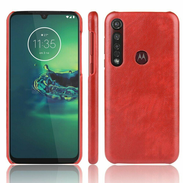 

Защитный чехол Deexe Leather Back Cover для Motorola Moto G8 Plus (XT2019) - Red