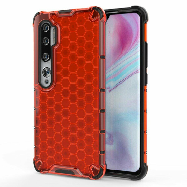 

Защитный чехол Deexe Honeycomb Series для Xiaomi Mi Note 10 / Mi Note 10 Pro - Red