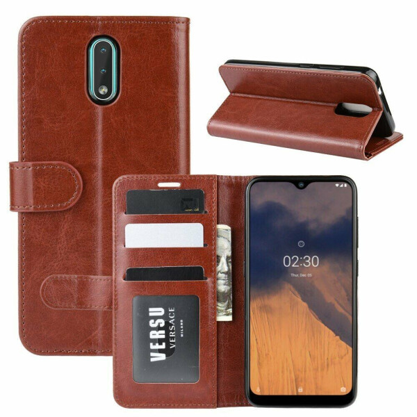 

Чехол-книжка Deexe Wallet Style для Nokia 2.3 - Brown