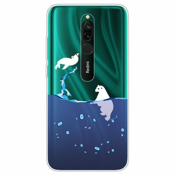 

Силиконовый (TPU) чехол Deexe Pretty Glossy для Xiaomi Redmi 8 - Swimming Bear