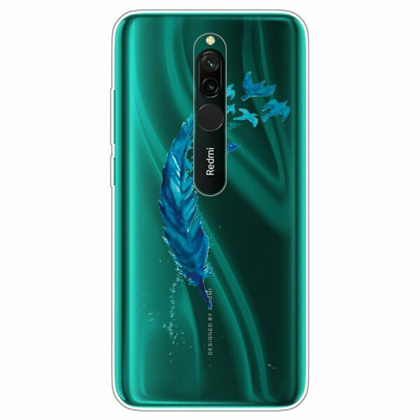 

Силиконовый (TPU) чехол Deexe Pretty Glossy для Xiaomi Redmi 8 - Blue Feathers