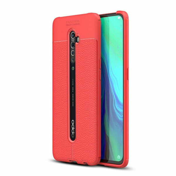 

Защитный чехол Deexe Leather Cover для OPPO Reno 2 - Red