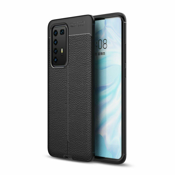 

Защитный чехол Deexe Leather Cover для Huawei P40 Pro - Black