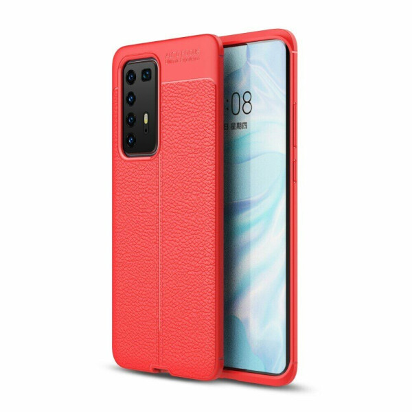 

Защитный чехол Deexe Leather Cover для Huawei P40 Pro - Red