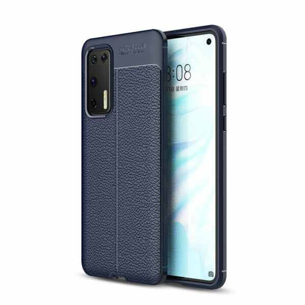 

Защитный чехол Deexe Leather Cover для Huawei P40 - Blue