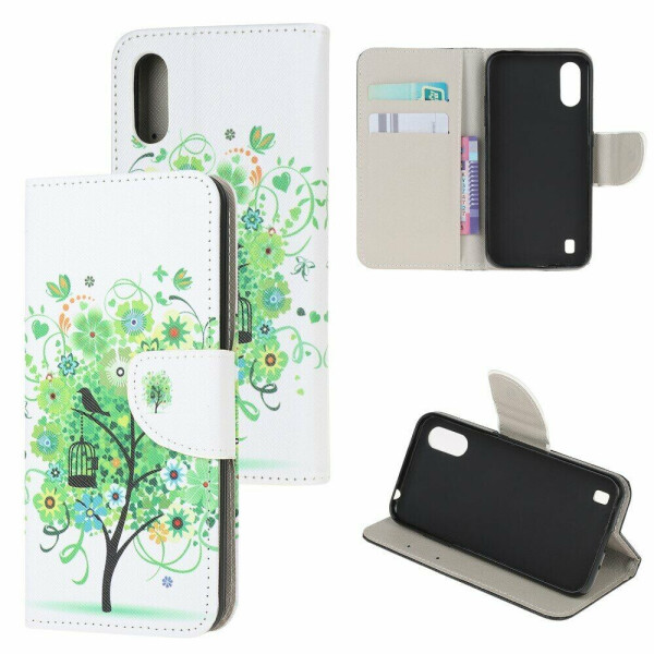 

Чехол-книжка Deexe Color Wallet для Samsung Galaxy A01 (A015) - Green Tree