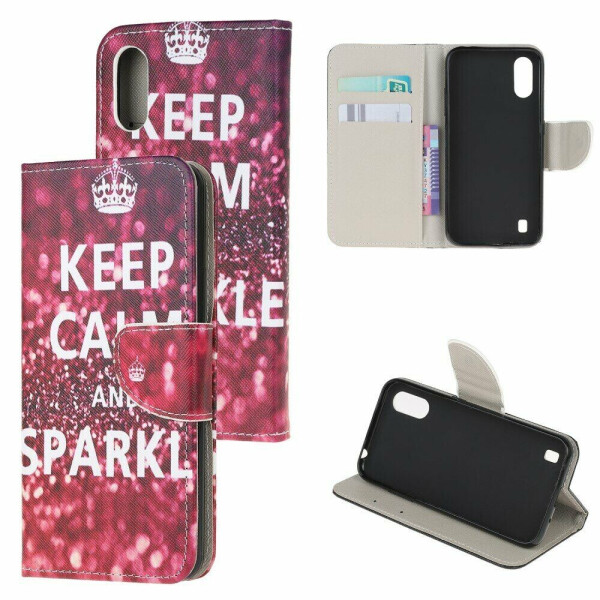 

Чехол-книжка Deexe Color Wallet для Samsung Galaxy A01 (A015) - Quote Characters