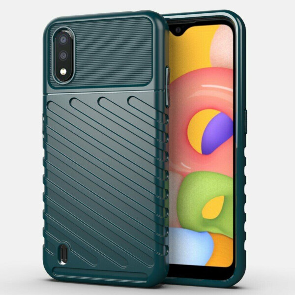 

Защитный чехол Deexe Thunder Series для Samsung Galaxy A01 (A015) - Green