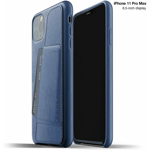 

Кожаный чехол MUJJO Full Leather Wallet для Apple iPhone 11 Pro Max - Monaco Blue