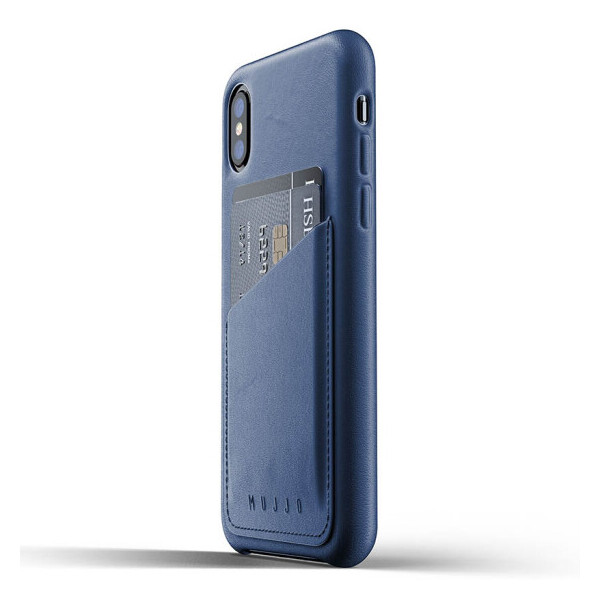 

Кожаный чехол MUJJO Full Leather Wallet для Apple iPhone XS - Blue