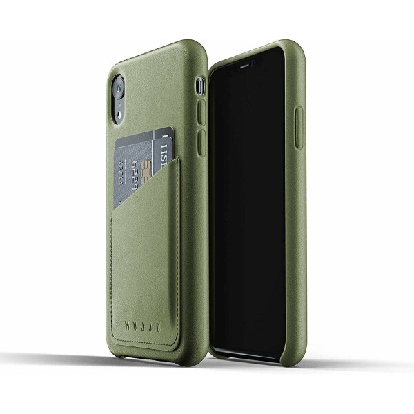 

Кожаный чехол MUJJO Full Leather Wallet для Apple iPhone XR - Olive