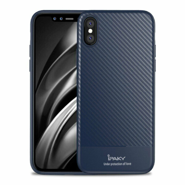 

Защитный чехол IPAKY Carbon Fiber для Apple iPhone XS Max - Dark Blue