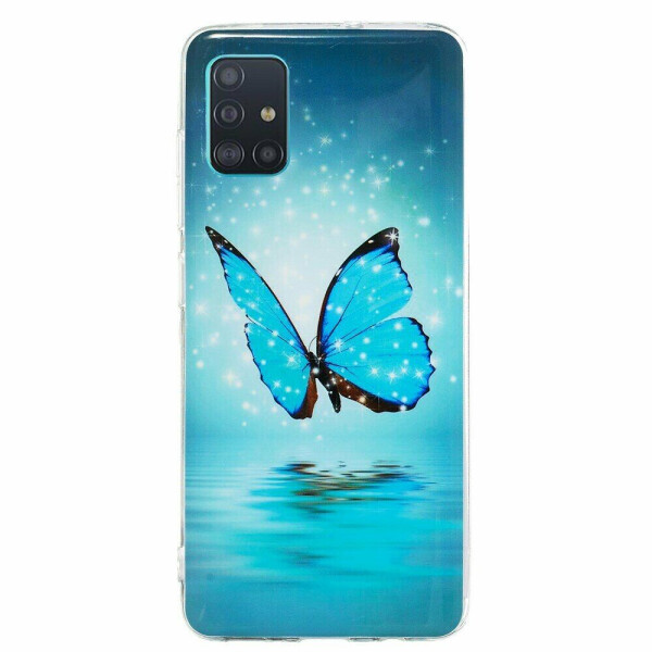 

Силиконовый (TPU) чехол Deexe LumiCase для Samsung Galaxy A51 (А515) - Blue Butterfly