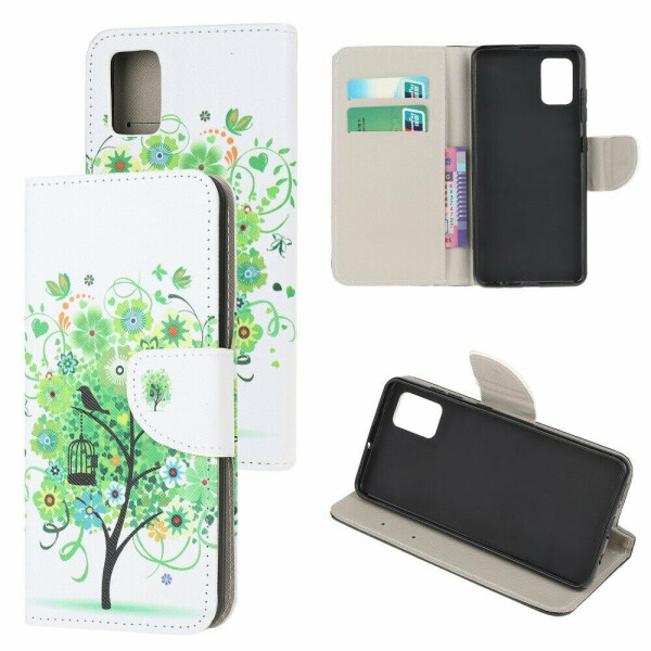 

Чехол-книжка Deexe Color Wallet для Samsung Galaxy A71 (A715) - Green Flower Tree