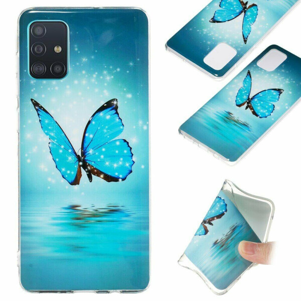 

Силиконовый (TPU) чехол Deexe LumiCase для Samsung Galaxy A71 (A715) - Blue Butterfly