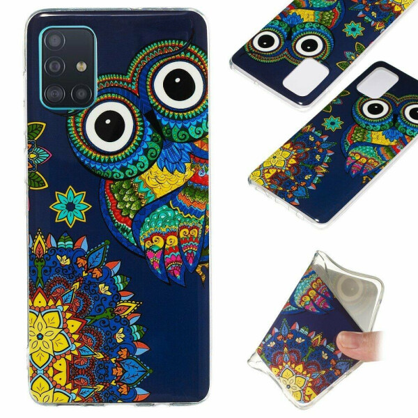 

Силиконовый (TPU) чехол Deexe LumiCase для Samsung Galaxy A71 (A715) - Owl Pattern