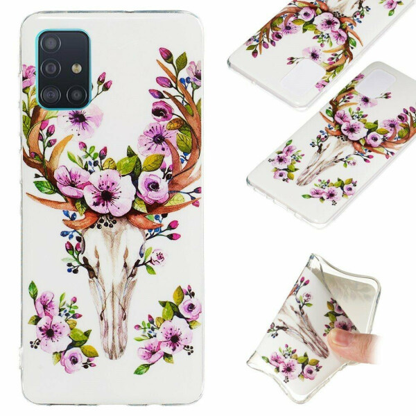 

Силиконовый (TPU) чехол Deexe LumiCase для Samsung Galaxy A71 (A715) - Flowered Elk