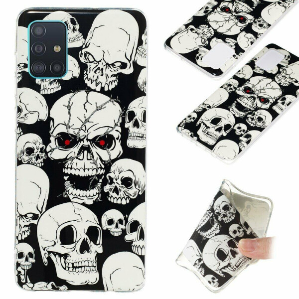 

Силиконовый (TPU) чехол Deexe LumiCase для Samsung Galaxy A71 (A715) - Skulls