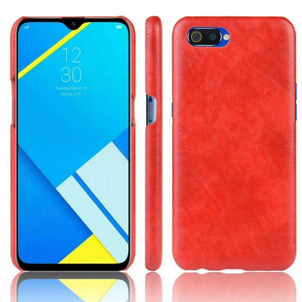 

Защитный чехол Deexe Leather Back Cover для Realme C2 - Red