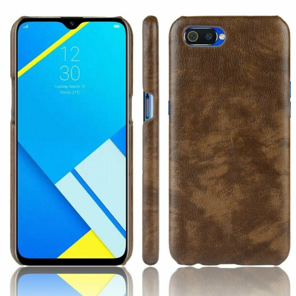 

Защитный чехол Deexe Leather Back Cover для Realme C2 - Brown