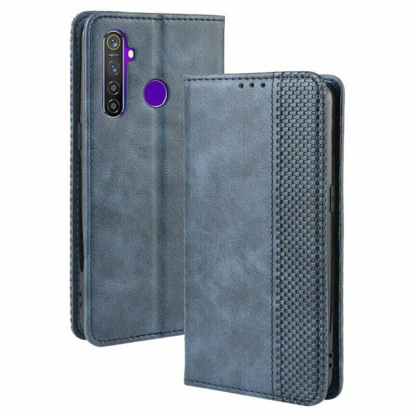 

Чехол Deexe Retro Style для Realme 5 Pro / Realme Q - Blue