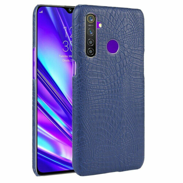 

Защитный чехол Deexe Croco Style для Realme 5 Pro / Realme Q - Dark Blue