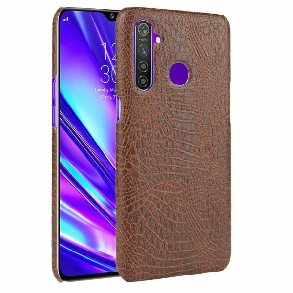 

Защитный чехол Deexe Croco Style для Realme 5 Pro / Realme Q - Brown