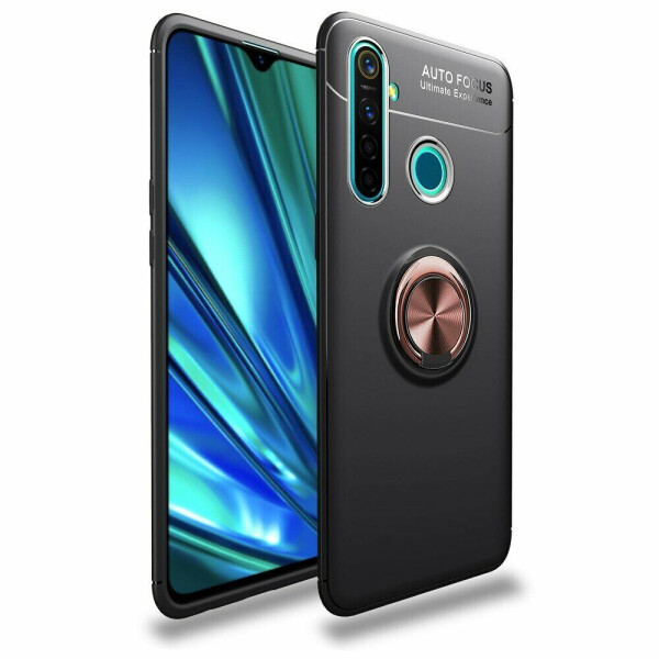 

Защитный чехол UniCase Magnetic Ring для Realme 5 Pro / Realme Q - Black / Rose Gold