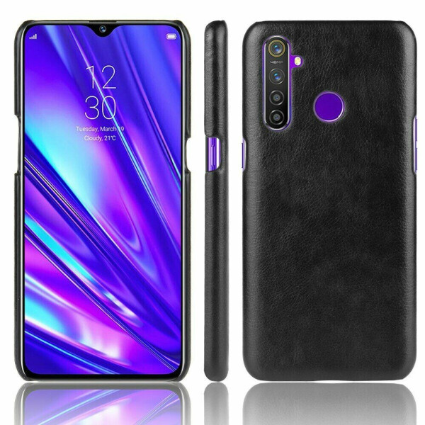 

Защитный чехол Deexe Leather Back Cover для Realme 5 Pro / Realme Q - Black