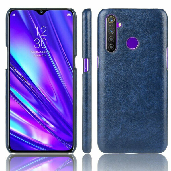 

Защитный чехол Deexe Leather Back Cover для Realme 5 Pro / Realme Q - Blue