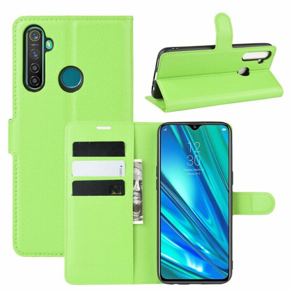 

Чехол-книжка Deexe Book Type для Realme 5 Pro / Realme Q - Green