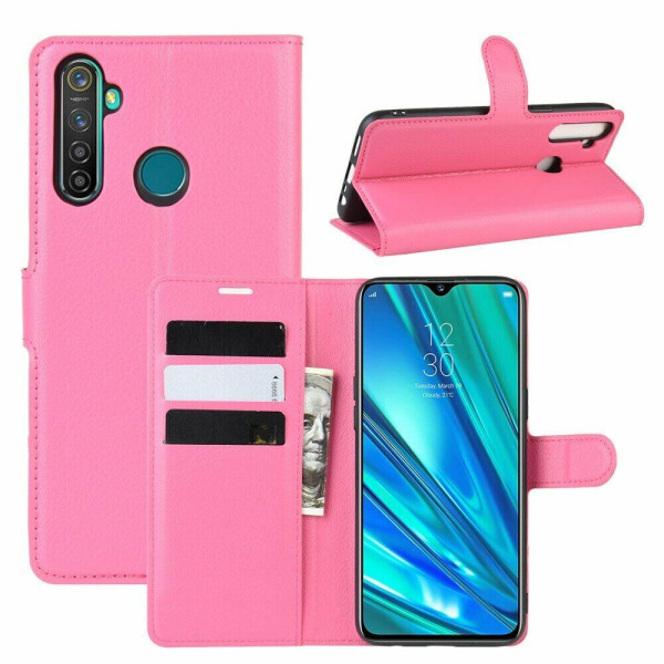 

Чехол-книжка Deexe Book Type для Realme 5 Pro / Realme Q - Rose