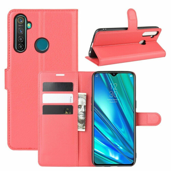 

Чехол-книжка Deexe Book Type для Realme 5 Pro / Realme Q - Red