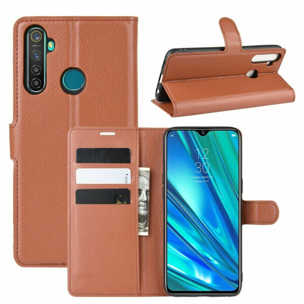 

Чехол-книжка Deexe Book Type для Realme 5 Pro / Realme Q - Brown