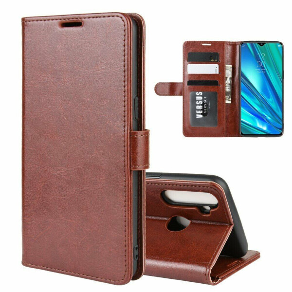 

Чехол-книжка Deexe Wallet Style для Realme 5 Pro / Realme Q - Brown