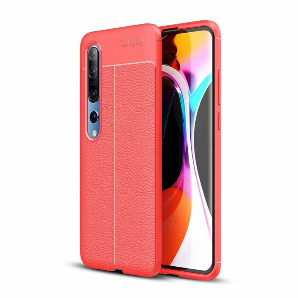 

Защитный чехол Deexe Leather Cover для Xiaomi Mi 10 / Mi 10 Pro - Red