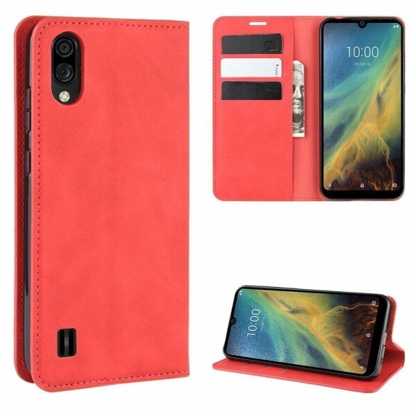 

Чехол Deexe Wallet Case для ZTE Blade A5 (2020) - Red