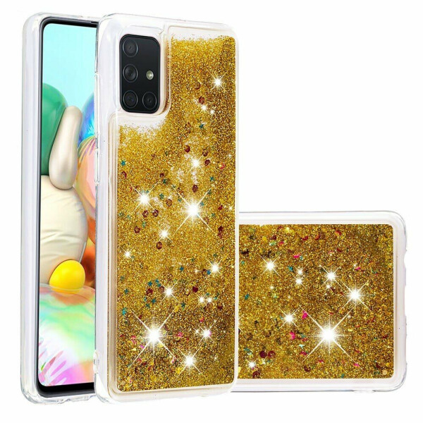 

Силиконовый (TPU) чехол Deexe Liquid Glitter для Samsung Galaxy A71 (A715) - Gold