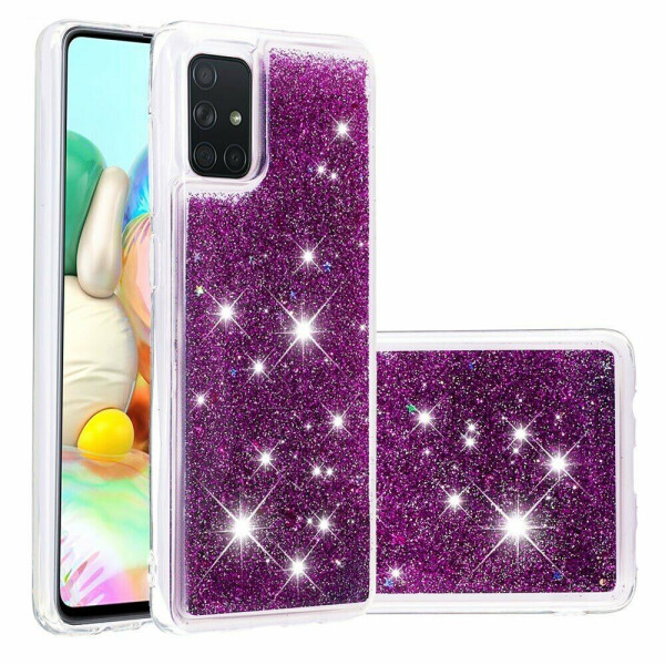 

Силиконовый (TPU) чехол Deexe Liquid Glitter для Samsung Galaxy A71 (A715) - Purple