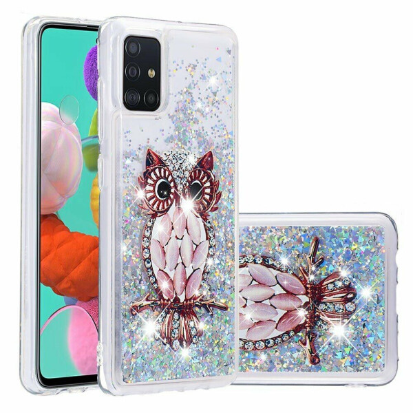 

Силиконовая (TPU) накладка Deexe Fashion Glitter для Samsung Galaxy A51 (А515) - Owl