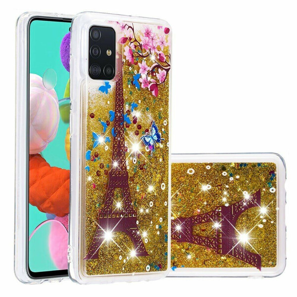 

Силиконовая (TPU) накладка Deexe Fashion Glitter для Samsung Galaxy A51 (А515) - Eiffel Tower