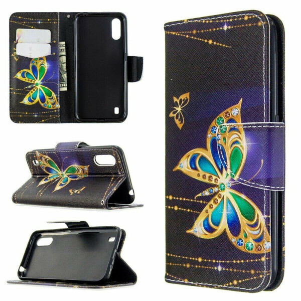 

Чехол-книжка Deexe Color Wallet для Samsung Galaxy A01 (A015) - Gold Butterfly