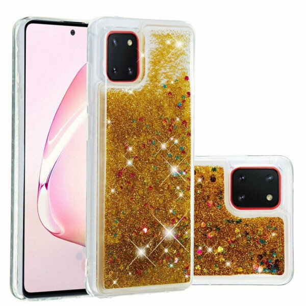 

Силиконовый (TPU) чехол Deexe Liquid Glitter для Samsung Galaxy Note 10 Lite (N770) - Gold