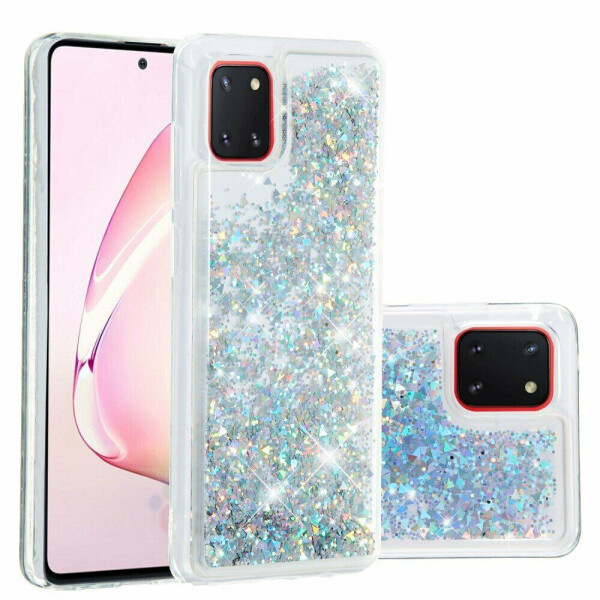 

Силиконовый (TPU) чехол Deexe Liquid Glitter для Samsung Galaxy Note 10 Lite (N770) - Silver